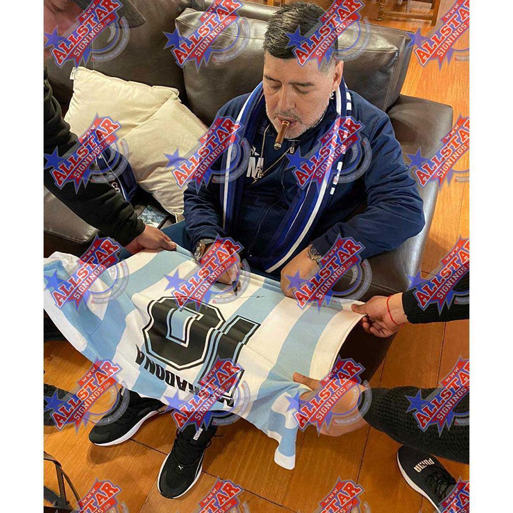 Argentina Maradona Signed Shirt (Framed)