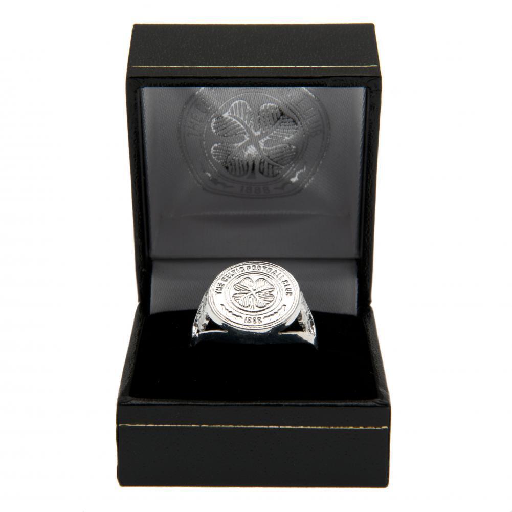 Celtic FC Silver Plated Crest Ring Medium