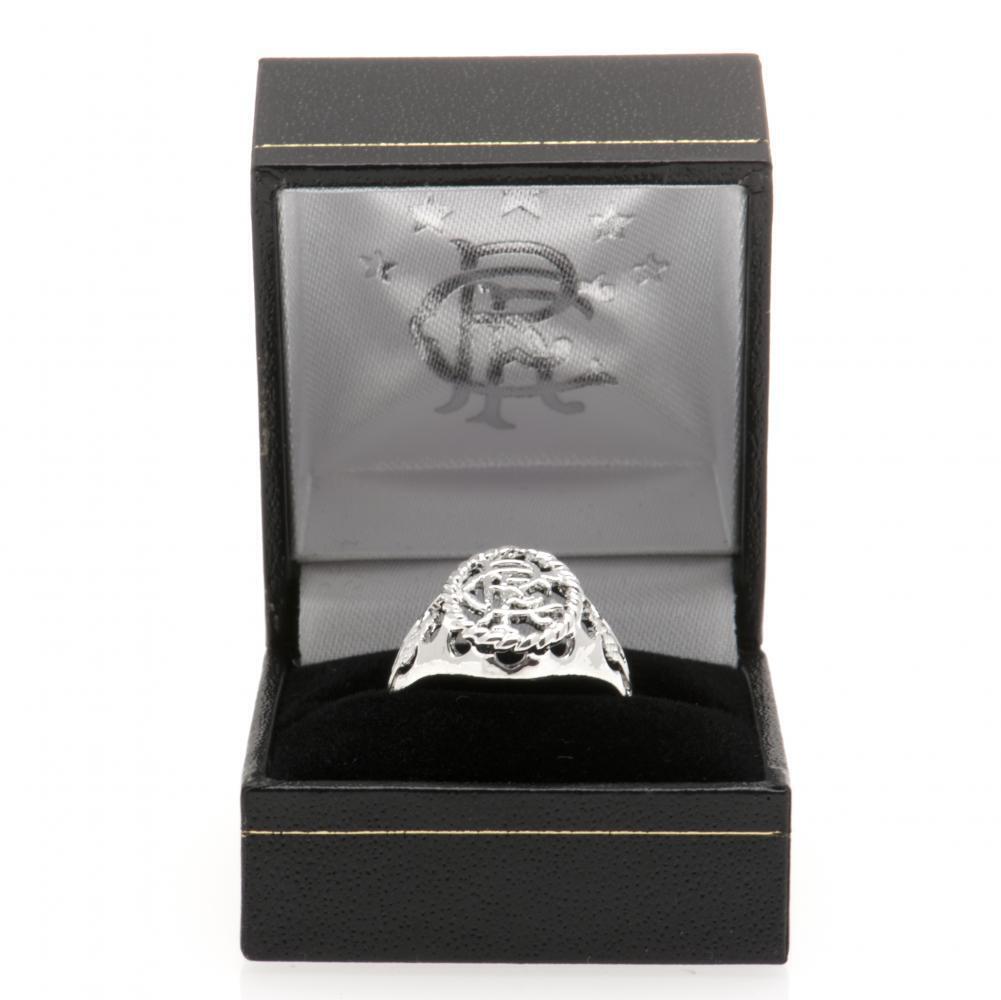 Rangers FC Silver Plated Crest Ring Small