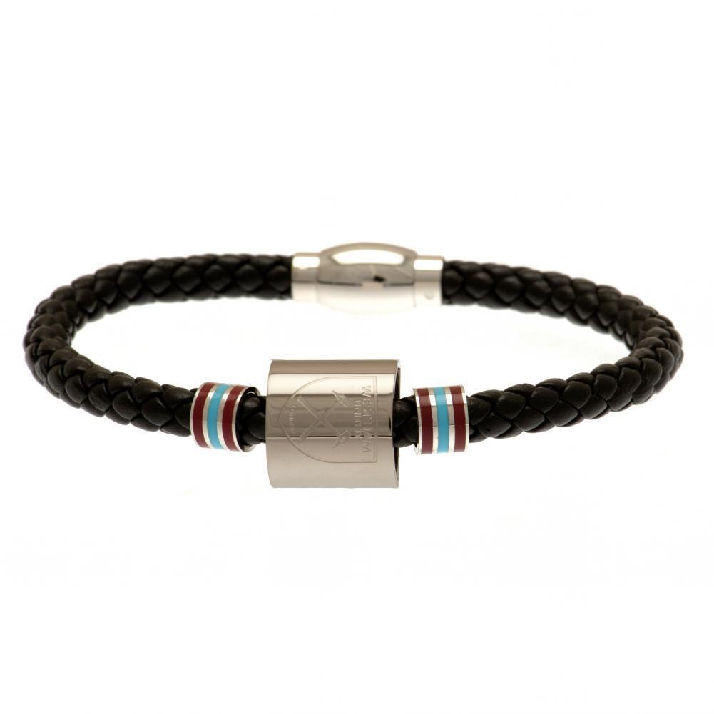 West Ham United FC Colour Ring Leather Bracelet