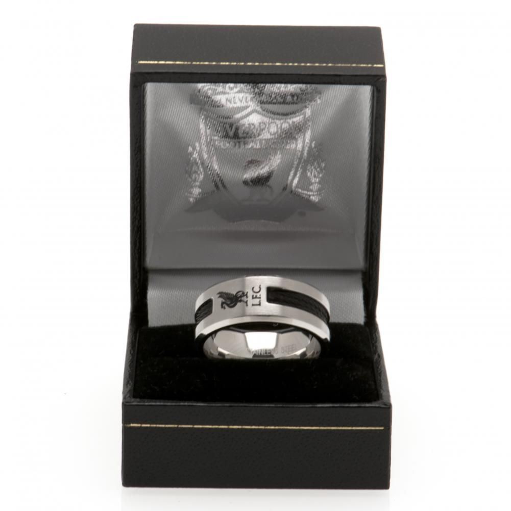 Liverpool FC Black Inlay Ring Small
