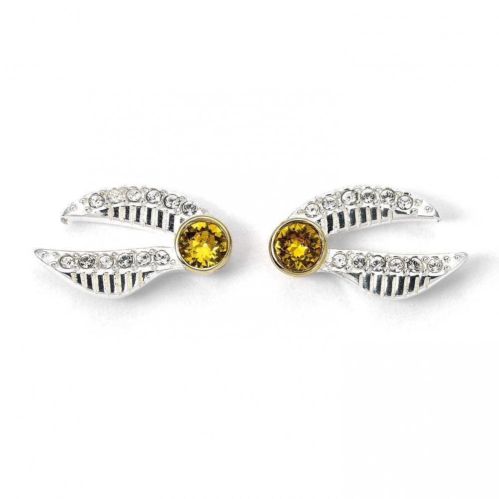 Harry Potter Sterling Silver Crystal Earrings Golden Snitch