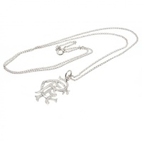 Rangers FC Sterling Silver Pendant & Chain Large