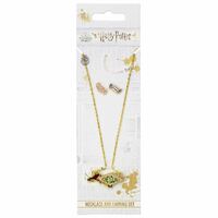 Harry Potter Gold Plated Necklace & Earrings Honeydukes