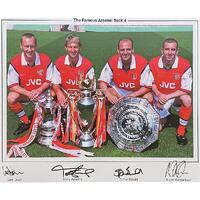 Arsenal FC Famous Back 4 Signed Framed Print