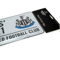 Newcastle United FC White Street Sign