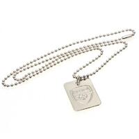 Arsenal FC Silver Plated Dog Tag & Chain