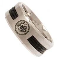 Manchester City FC Black Inlay Ring Small