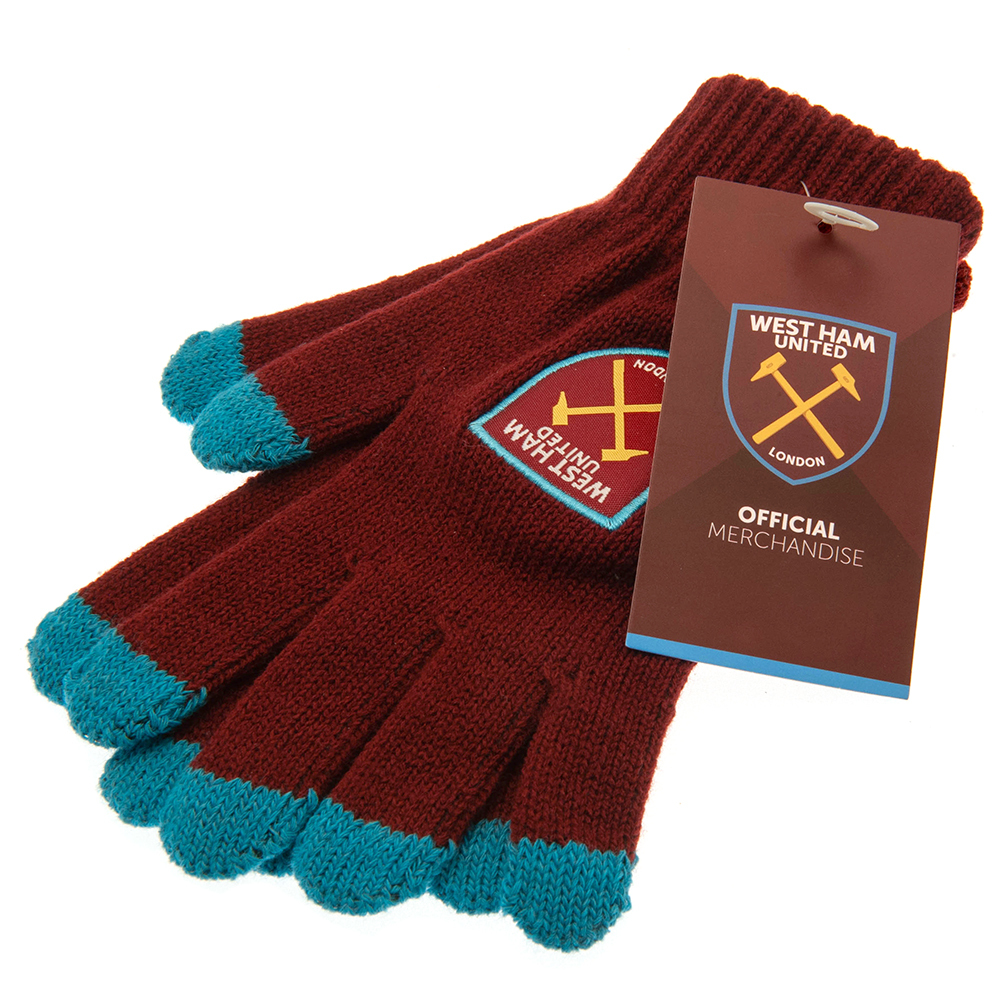 West Ham United FC Touchscreen Knitted Gloves