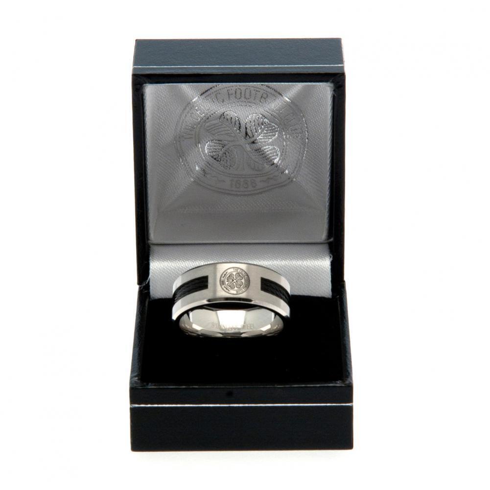 Celtic FC Black Inlay Ring Medium