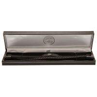 Celtic FC Black IP Leather Bracelet