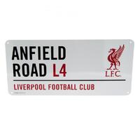 Liverpool FC White Street Sign