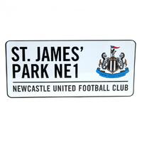 Newcastle United FC White Street Sign