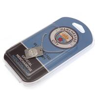Manchester City FC Silver Plated Dog Tag & Chain