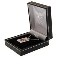 West Ham United FC Enamel Crest Dog Tag & Chain