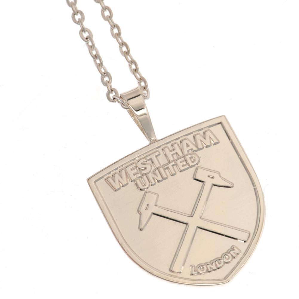 West Ham United FC Silver Plated Pendant & Chain CR