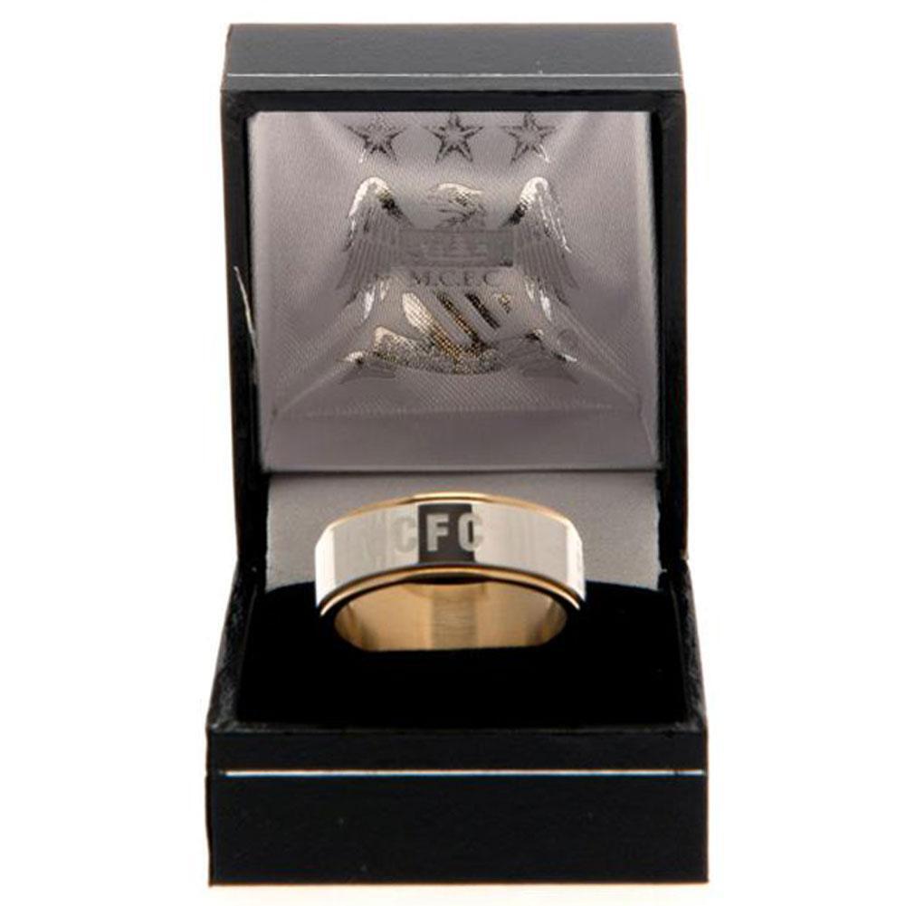 Manchester City FC Bi Colour Spinner Ring Medium