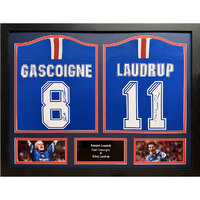 Rangers FC Laudrup & Gascoigne Signed Shirts (Dual Framed)
