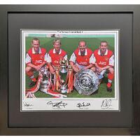 Arsenal FC Famous Back 4 Signed Framed Print