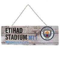 Manchester City FC Rustic Garden Sign