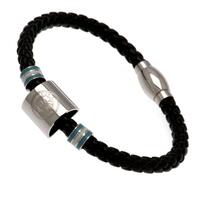 Manchester City FC Colour Ring Leather Bracelet