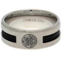 Celtic FC Black Inlay Ring Small