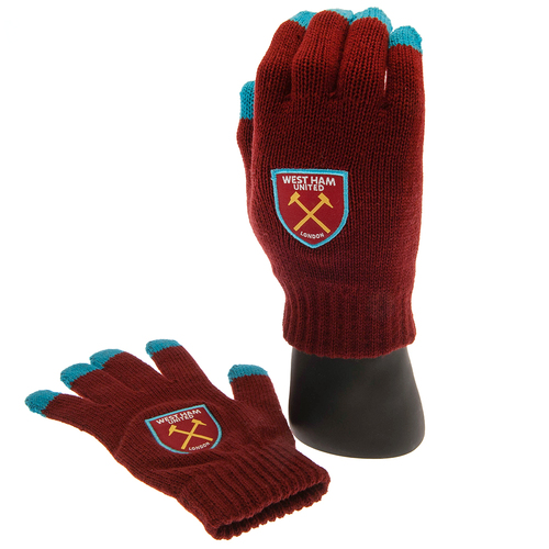 West Ham United FC Touchscreen Knitted Gloves
