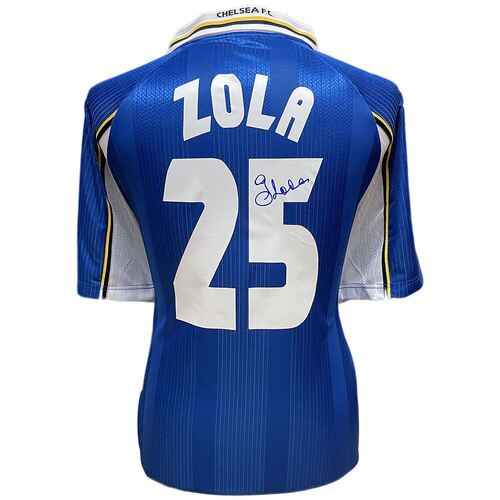 Chelsea FC 1998 UEFA Cup Winners Cup Final Zola Signed Shirt