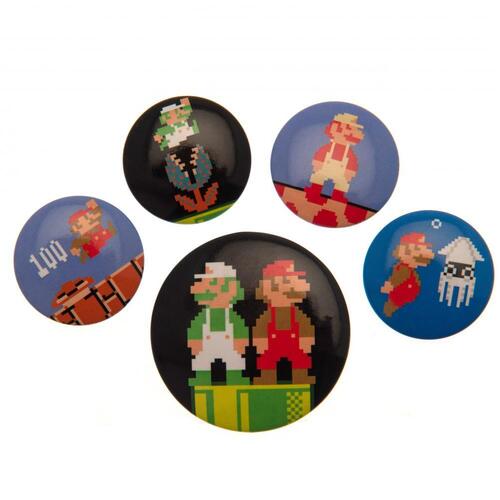 Super Mario Button Badge Set Retro